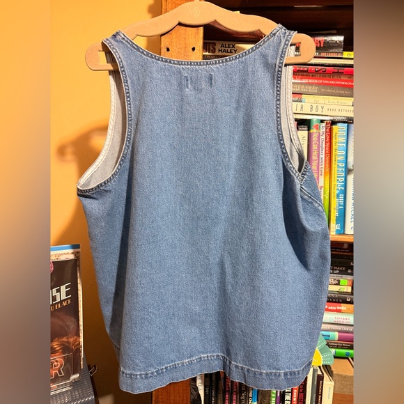 Universal Thread Light Blue Denim Tank with Chest Pocket - Picture 3 of 4